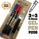 idrop  GEL PEN - [ 3+3 ] 0.5mm P206 [ BLACK ]