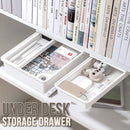 idrop Under Desk Punch Free Hidden Mounted Plastic Stationary Drawer for Home and Office / Laci Bawah Meja Senang Lekat Rumah dan Pejabat / 隐藏式安装塑料固定抽屉，适用于家庭和办公室