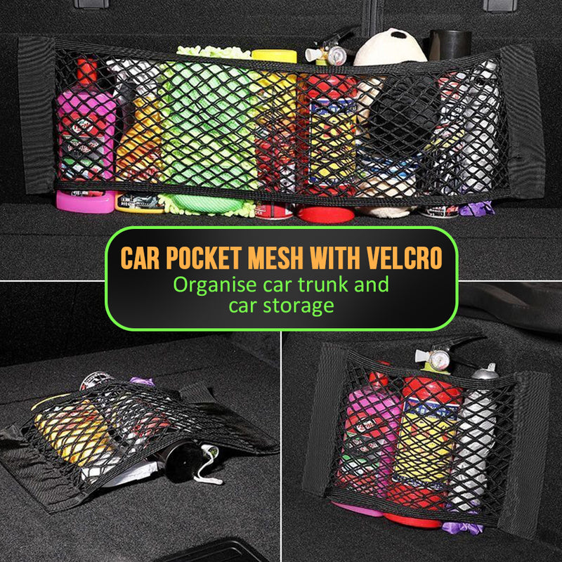 idrop Car Velcro Mesh Pocket / Poket Velcro Jaring Kereta / 气车魔术贴网兜25*55CM