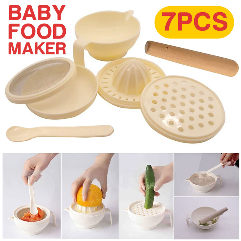 idrop [ 7PCS ] Baby Food Grinding Grater Juicer Maker Set [ 5 USAGE ]