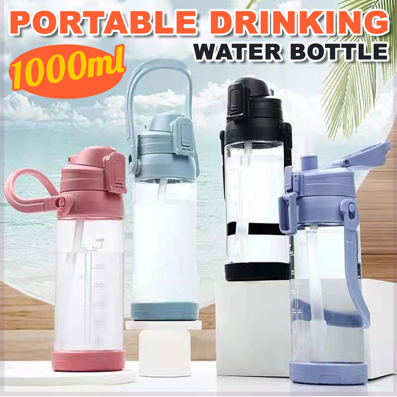 idrop [ 1000ml ] Portable Drinking Water Bottle / Botol Minuman Mudah Alih / 大容量塑料弹跳水壶1000ML