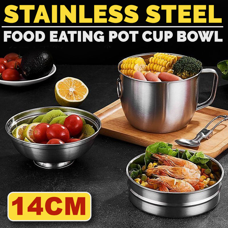idrop 3PCS Stainless Steel Instant Noodle & Food Cup Pot Bowl