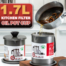 idrop 1.7L Stainless Steel Kitchen Oil Pot Filter Cup