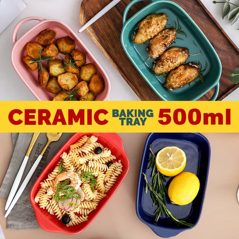 idrop [ 500ml ]Ceramic Baking Bowl Tray Plate Serveware Tableware
