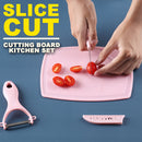 idrop 3PCS Fruit Knife Cutting Board & Slicer Peeler Kitchen Set