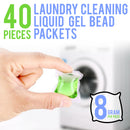 idrop [ 40PCS ] Laundry Cleaning Fragrant Perfume Liquid Gel Soap Bead Packets / Sabun Pencuci Kain Paket Kecil Larut Dalam Air / 洗衣清洁香氛液体凝胶皂珠包 [ 40pcs x 8g ]