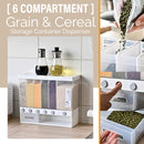 idrop [ 6 Compartment ] Cereal & Grain Food Storage Partitioned Container Dispenser