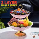 idrop [ 2 LAYER ] Imitation Porcelain Melamine Fruit & Snack Display Plate / Pinggan Paparan Porselin Tiruan Dua Lapis / 双层仿瓷密胺水果盘
