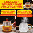 idrop [ 420ml ] High Temperature Resistant Drinking Glass Mug / Cawan Minum Kaca Tahan Panas / 锤纹冰川卡通玻璃杯420ML