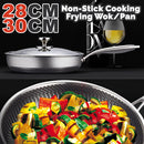 idrop 28/30CM Nonstick Stainless Steel Cooking Wok Frying Pan