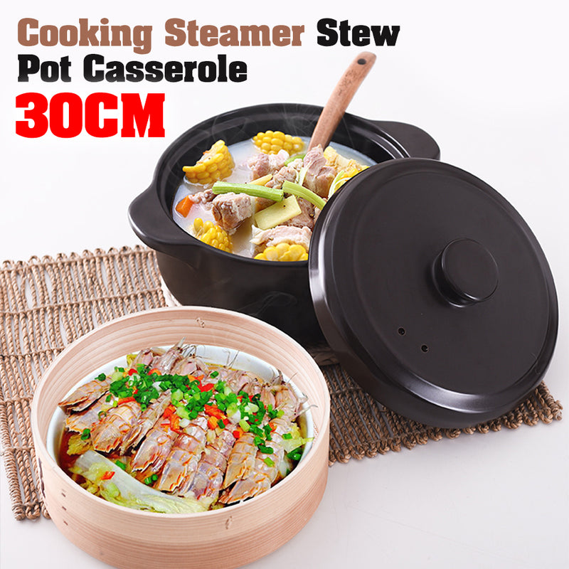 idrop 30CM 2 Layer Alluminium Alloy Cooking Steamer Stew Pot Casserole