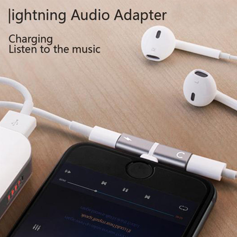 idrop 2 IN 1 Lightning Splitter Adapter [Audio/Call/Charge] Compatible for iPhone 7/8/X