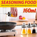 idrop [ 160ml ] Glass Oil & Sauce Bottle Seasoning Condiment Dispenser Jar