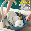 idrop Kitchen Drain Wash Basket for Fruits Vegetables & Plate Dishes / Bakul Basuh Buah Sayur dan Pinggan Mangkuk / 可悬挂塑料沥水蓝