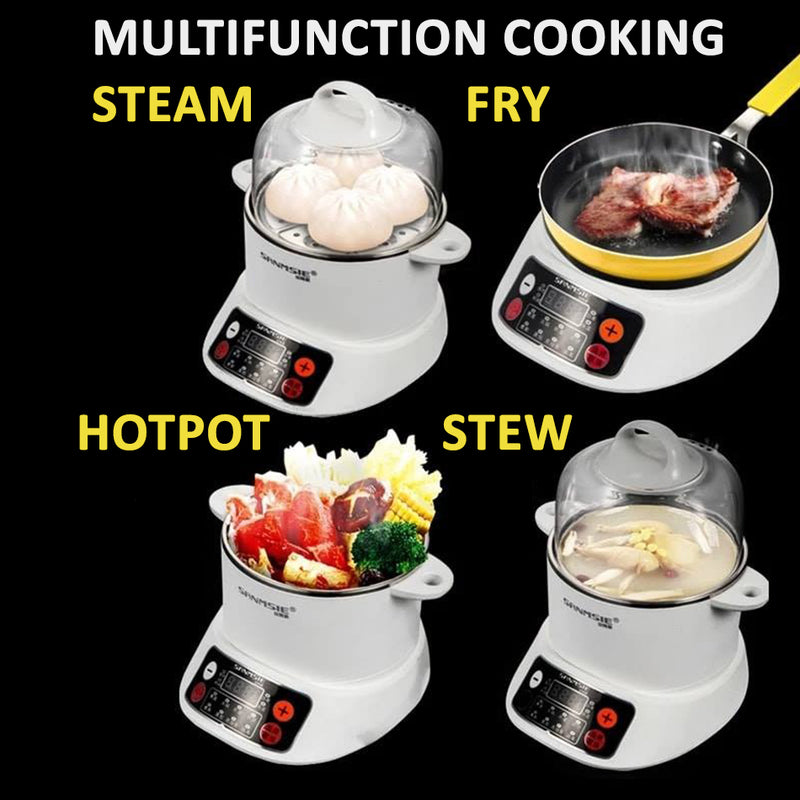 idrop [ 3L ] Multifunctional Breakfast Steamer & Cooker Machine / Mesin Pelbagai Guna Memasak & Stim / 底坐电脑带煎锅蒸 煲(营养早餐机)(山姆斯)