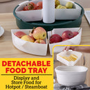 idrop [ 3 LAYER ] Multilayer Kitchen Rotating Hotpot Steambot Food Meat Vegetable Display Platter