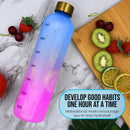 idrop [ 1000ml ]  Tritan Gradient Color Drinking Bottle Time Management / Botol Minuman Urus Masa / 新品渐变色时间刻度杯(塑料 水壶)1000ML