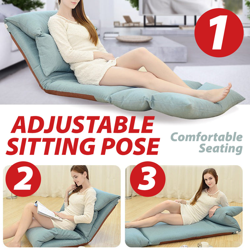 idrop [ SINGLE ] Foldable Long Floor Lounge Lazy Sofa Chair / Kerusi Baring Lipat /  加长懒人躺椅 [ 210CM L x 65CM W ]