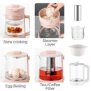 idrop [ 1.5L ] 800W Multifunction Electric Kettle Glass Jar and Steamer