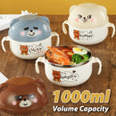 idrop [ 1000ml ] Stainless Steel Instant Noodle Food Bear Design Eating Bowl
