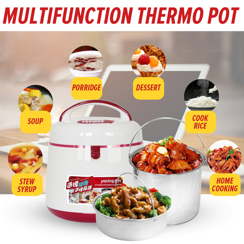 idrop [ 2.5L ] Multifunction Cooking Thermo Pot with Stainless Steel Inner Liner Pot / Periuk Masak Thermal Pelbagai Guna / 不锈钢内胆汤锅