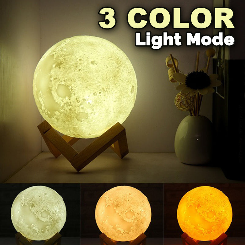 idrop 3D Moon Light LED Nightlight rechargeable and Touch Tap Feature [ 15cm ]