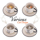 idrop CUTE CAT IN CUP Ceramic Coffee Cup with Saucer / Cawan Minum Kucing 3D & Piring / 陶瓷杯 立体猫咪英文陶瓷咖啡杯碟