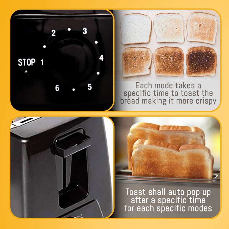 idrop 2 SLOT 6 Toasting Mode Bread Slice  Stainless Steel Electric Toaster Maker [ 600-700W ]