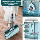 idrop Water Absorbent Double Fold Sponge Mop with Bucket / Mop Pencuci Lantai Cepat Serap Air dengan Baldi / 吸水海绵拖把对折式挤水懒人地拖布家用胶棉拖把头免手洗干湿两用