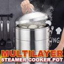 idrop 28CM 3 Layer Multilayer Stainless Steel Kitchen Steamer Cooker