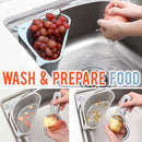 idrop Triangular Multifunctional Kitchen Sink Mount Washing Drainage Storage Basket