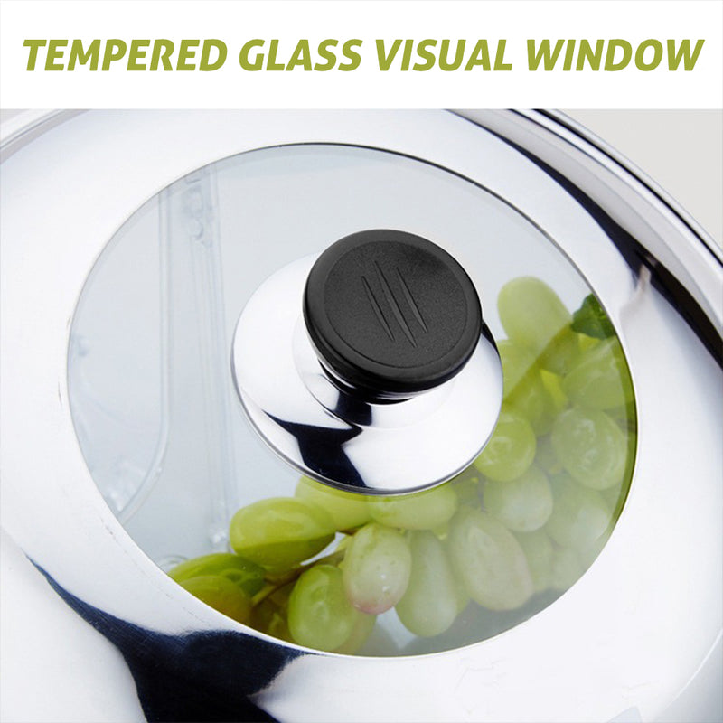 idrop [ 30CM / 32CM ] Stainless Steel Cooking Wok Pot Lid Cover Non Magnetic with Tempered Glass Window / Penutup Periuk Kuali Memasak / 30&32公分不锈钢无磁可视盖(盛利/顺友) (组合盖)