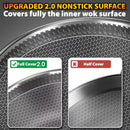 idrop [ 34CM / 40CM ] Kitchen SUS316 Stainless Steel Cooking & Steaming Nonstick Honeycomb Wok & SUS304 Steamer / Kuali periuk Memasak dan Stim / (KATA)鸿运驰新(内外蜂窝)加蒸格34CM/40CM双耳玻璃组合盖 316炒锅