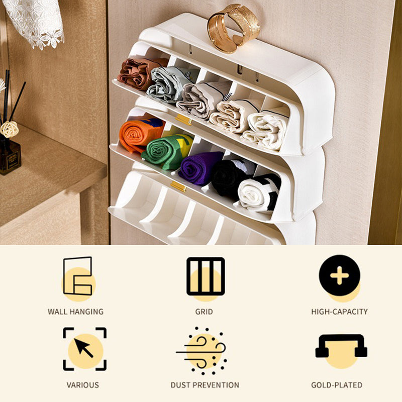 idrop Wall Mounted Underwear Bra & Sock Storage Box / Kotak Penyimpanan Baju Kecil Bra Seluar Dalam & Stokin / 壁挂式内衣文胸和袜子收纳盒