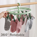idrop [ 32CM ] 16 Clips Foldable Rotatable Hanging Drying Rack / Tempat Gantung Baju & Pakaian Ringan / 可折叠可旋转晾晒盘大号16夹(晾晒架)32CM