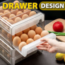 idrop DOUBLE LAYER 32 Eggs Kitchen Refrigerator Egg Drawer / Rak Penyimpanan Telur Dua Lapis / 厨房冰箱抽屉式双层鸡蛋盒(32粒蛋)