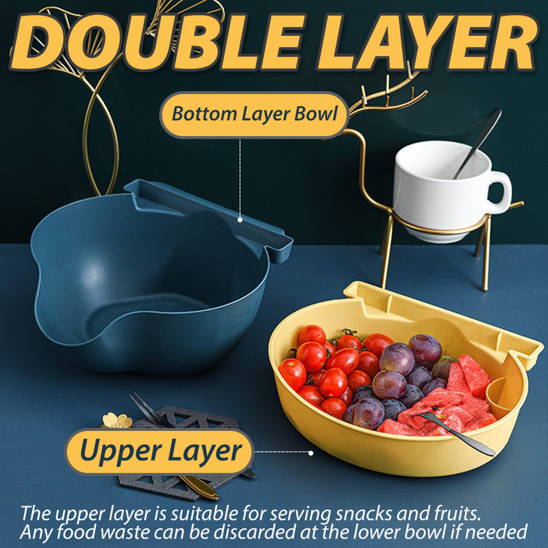 idrop Double Layer Drainage Basket Bowl Fruit Tray Plate / Pinggan Dulang Buah-Buahan / 多功能沥水水果篮(洗菜篮)