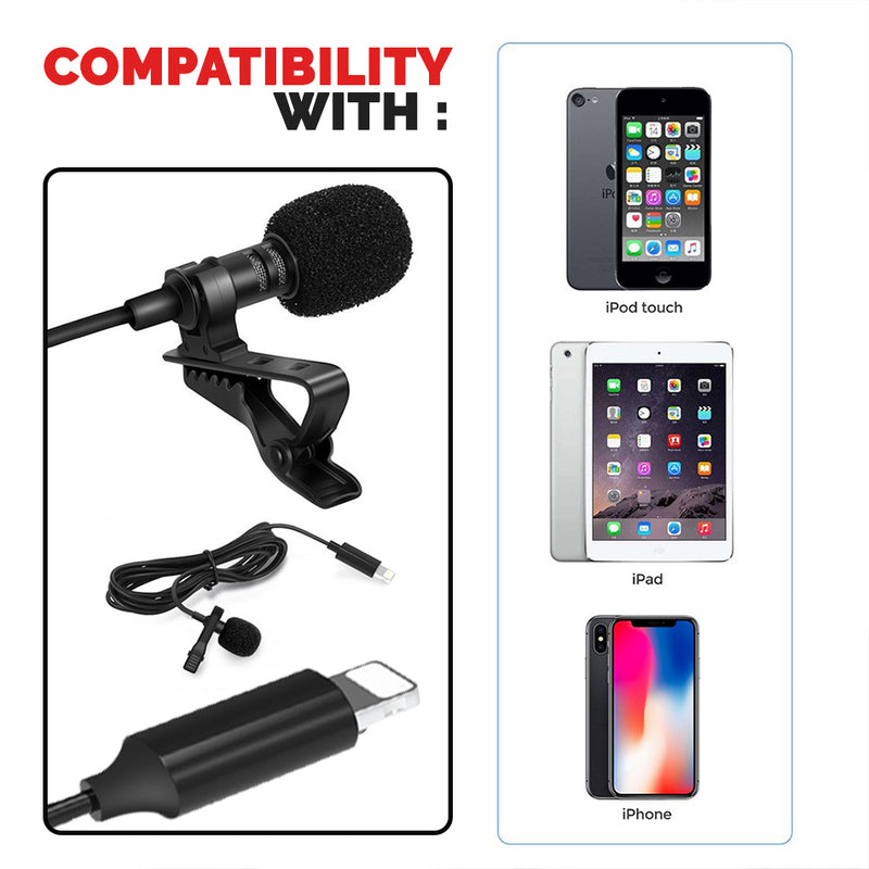 idrop Lavalier Microphone Plug & Play for Digital Recording Compatible with Apple Devices