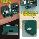 idrop Wall Mounted Cosmetic Storage Cabinet Drawers with Transparent Side Rotating Window