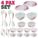 idrop Rose Pattern Melamine Kitchen Dining Tableware Set 6 [ 11 Pcs / 22 Pcs ]