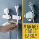 idrop [ 4pcs ] Wall Mounted Multifunction Cable Wire & Plug Management Organizer