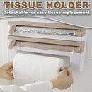 idrop Multifunction Wall Mounted Tissue Holder and Cling Film Aluminium Foil & Clear Plastic Wrap Cutter