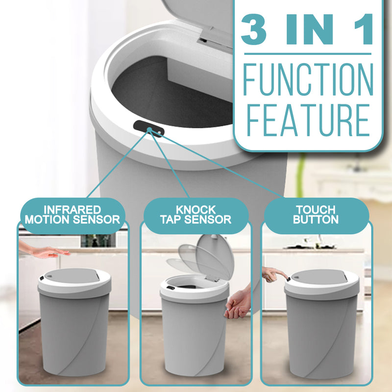 idrop 12L Rechargeable Smart Trash Rubbish Bin with Induction Motion Tap and Touch Sensor