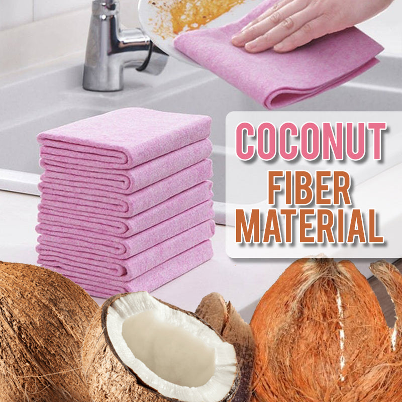 idrop [ 3PCS Set ] Multipurpose Washable & Reusable Coconut Cleaning  Wiping Rag Cloth