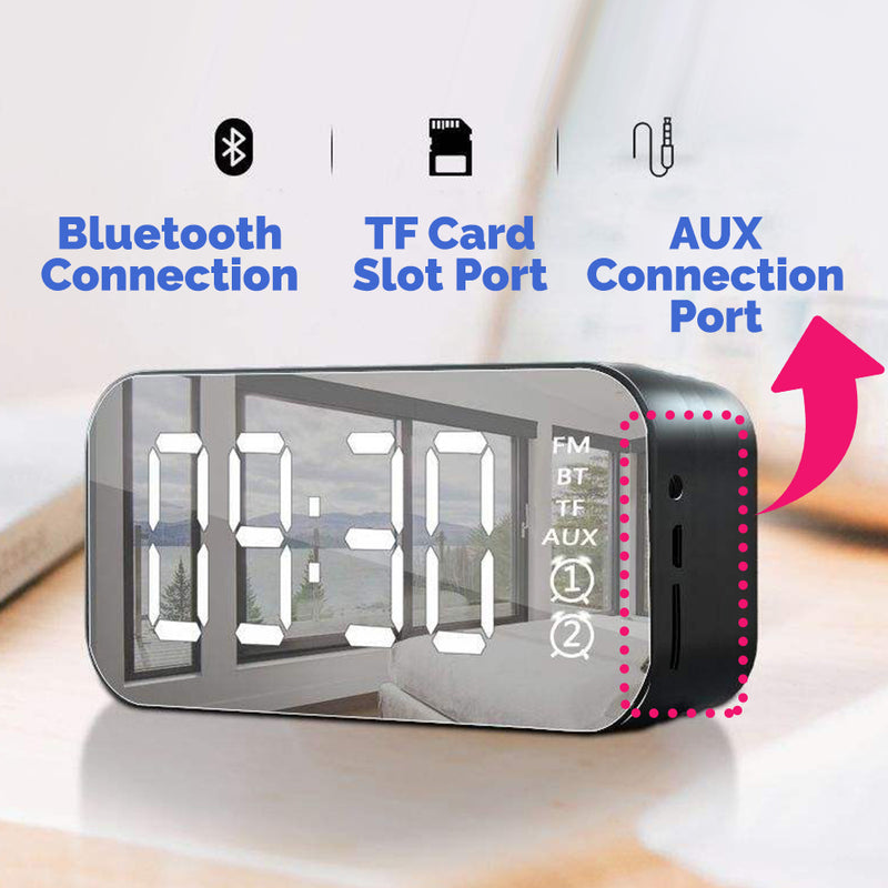 idrop Mini Bluetooth Portable Wireless Speaker with TF Card Aux Port Slot FM Radio Alarm Clock