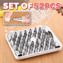 idrop 52PCS Kitchen Bakery Cake Muffin Whip Cream Flower Decorating Mouth Nozzle Tip Set