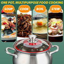 idrop [ 4.8L / 6.8L] Kitchen Cooking Soup Porridge Cauldron Stock Pot SUS304 Stainless / Steel Periuk Kuali Keluli tahan Karat /  304不锈钢膳煲师S系列高 汤锅