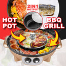 idrop [ 42CM ] 2 IN 1 Hotpot Shabu-Shabu Electric Cooking Grill BBQ Cooker [ 1200W + 1350W ]