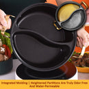 idrop [ 2 IN 1 ] Kitchen Mandarin Duck Hotpot Nonstick Maifan Stone Coating Stainless Steel 304  / Periuk Hot Pot Tidak Lekat Dua Dalam Satu / 32CM一体成型二味鸳鸯火锅304材 彩色