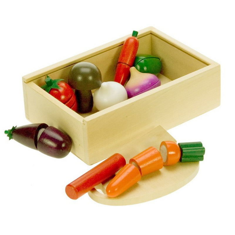 idrop WOOD TOYS - VEGETABLE VEGGIES SET - Children Food Cutting Toy Box Set